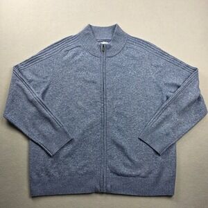 Croft & Barrow Mens Blue Marl Full Zip Mock Neck Cardigan Sweater XL WC5FS111RS1